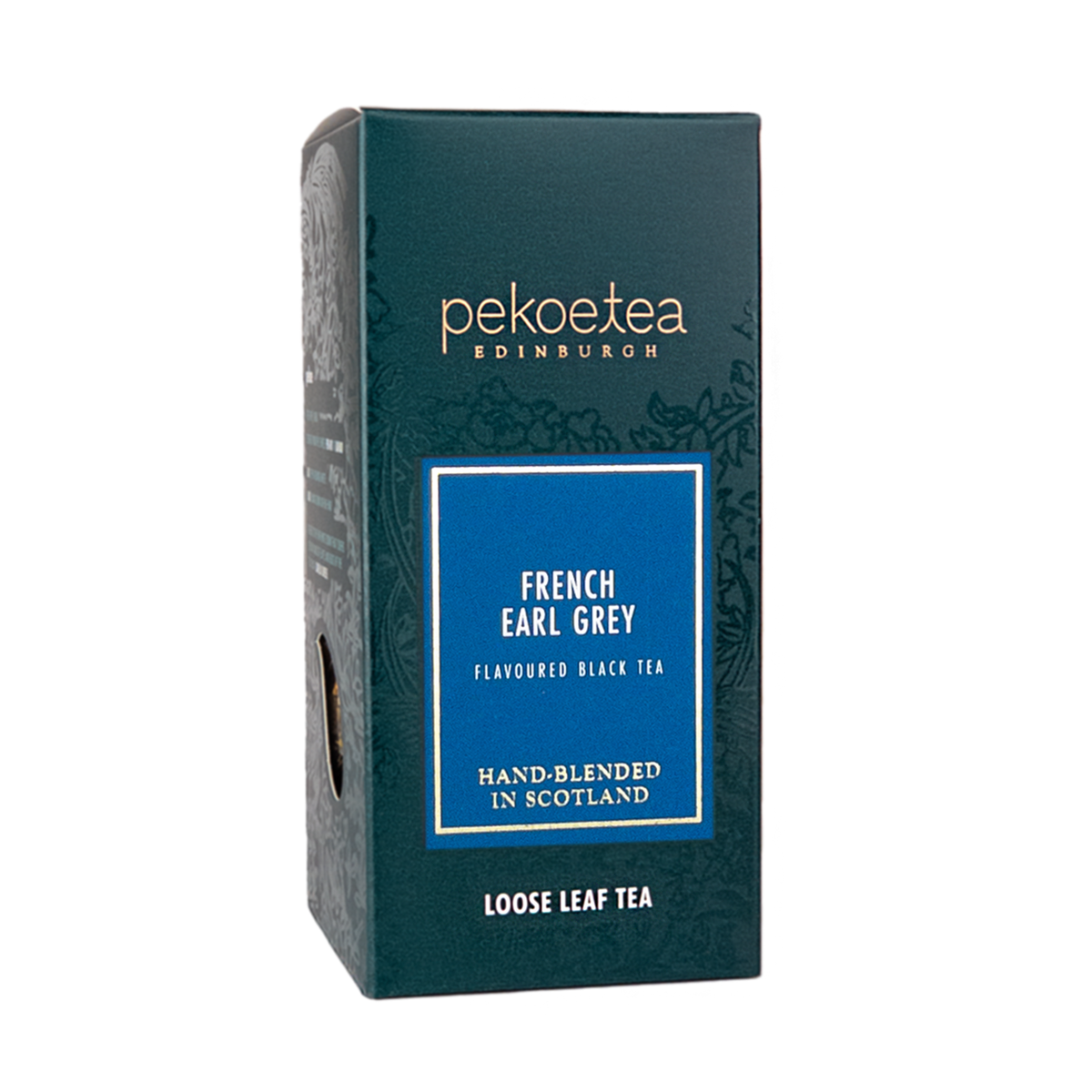 PekoeTea Edinburgh hand blended in Scotland French Earl Grey Flavoured Loose Leaf Tea in a box