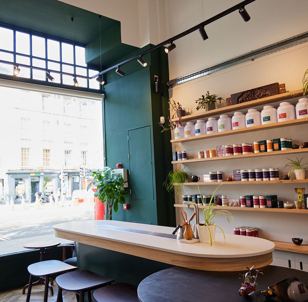 A photograph of the inside of our tea studio retail space