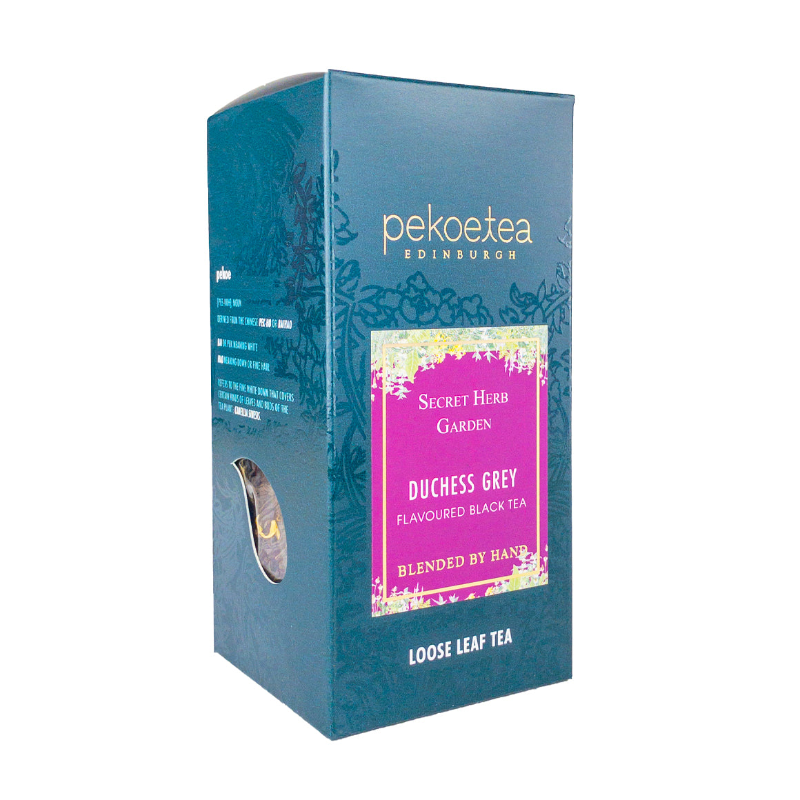 PekoeTea Edinburgh Secret Herb Garden Duchess Grey Hand Blended Flavoured Loose Leaf Tea Box
