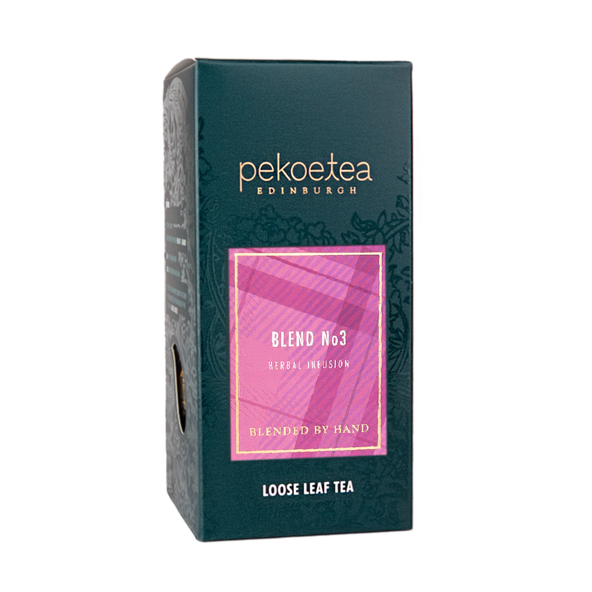 PekoeTea Edinburgh Blend No 3 Raspberry Leaf Herbal infusion leaf loose leaf box