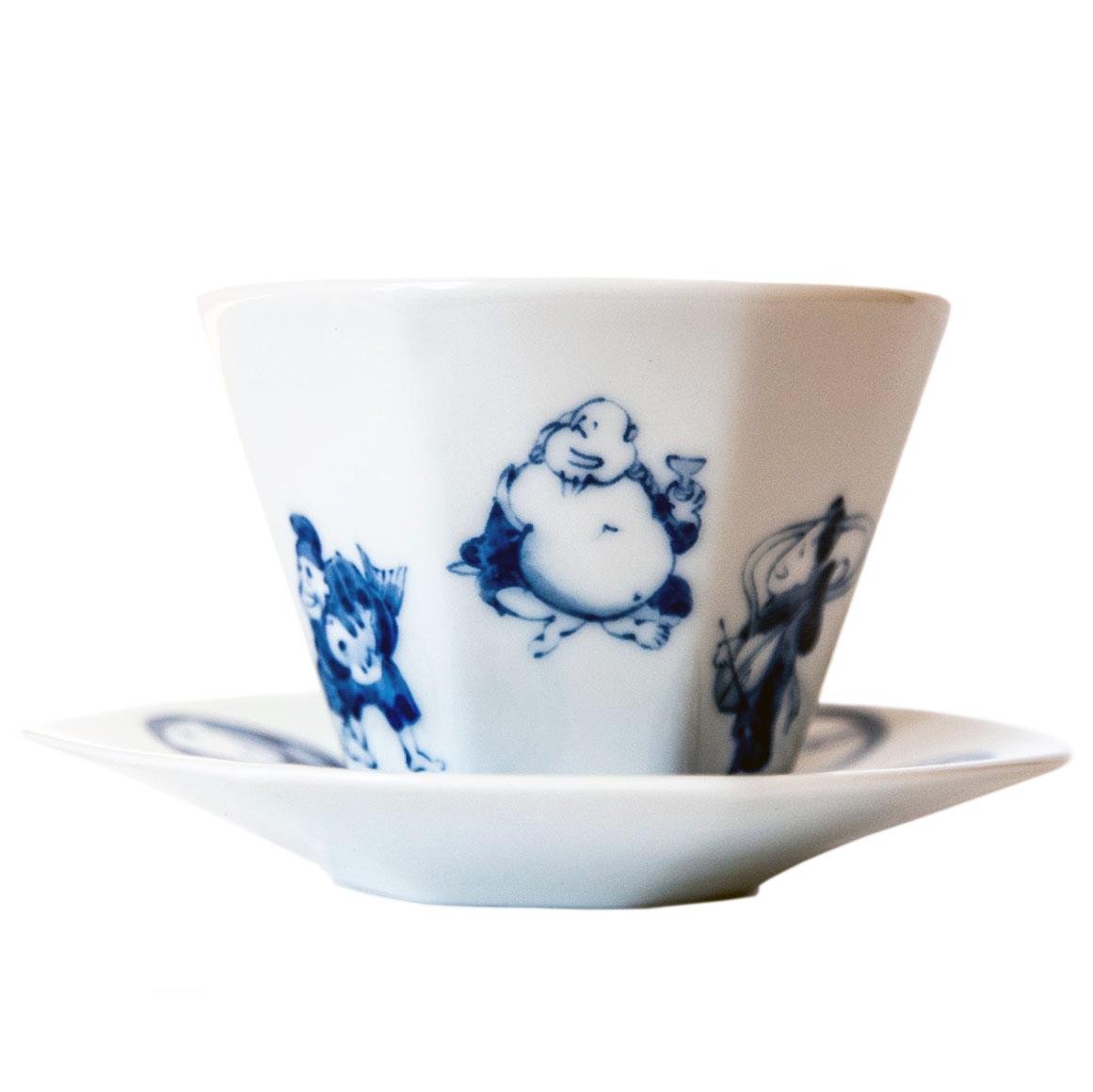 Miyama Nan Fuku 7 Gods Pattern Teacup