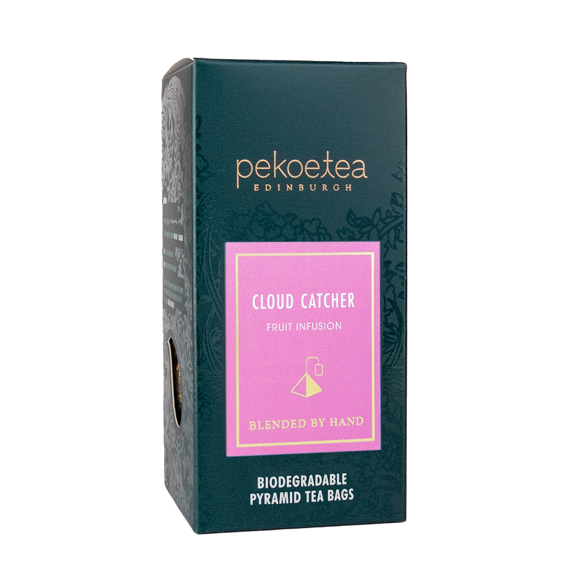 PekoeTea Edinburgh Cloud Catcher Hand Blended Fruit Infusion Biodegradable Pyramid Teabags Box