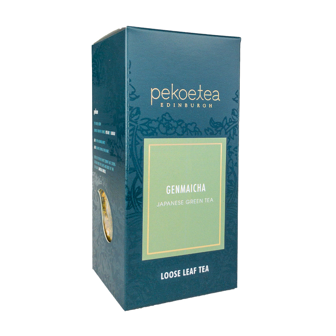 PekoeTea Edinburgh Genmaicha Japanese Green Tea Loose Leaf Box 