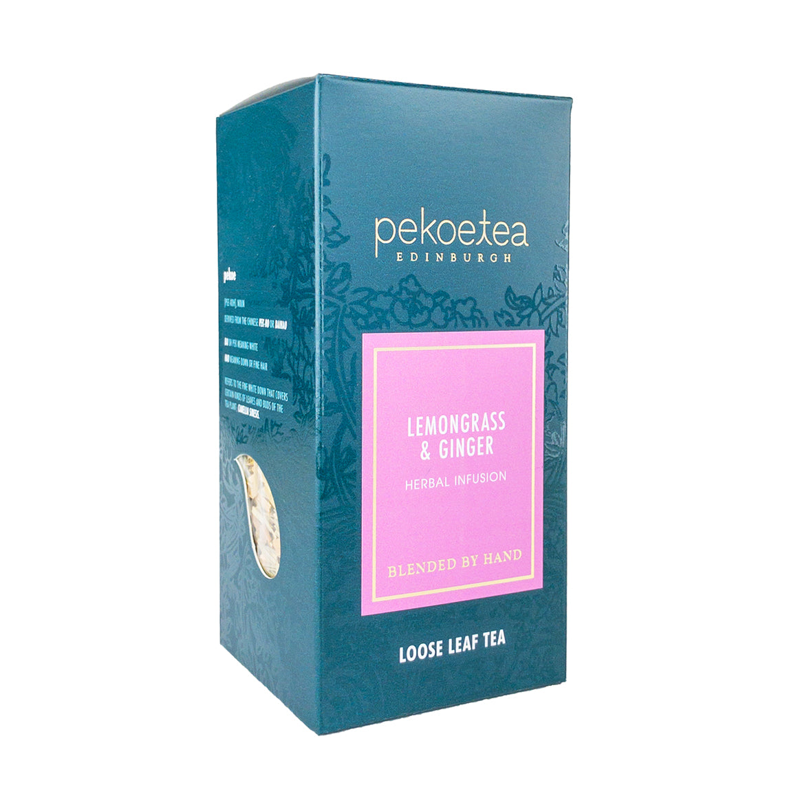 PekoeTea Edinburgh Lemongrass and Ginger Hand Blended Herbal Infusion Loose Leaf Box