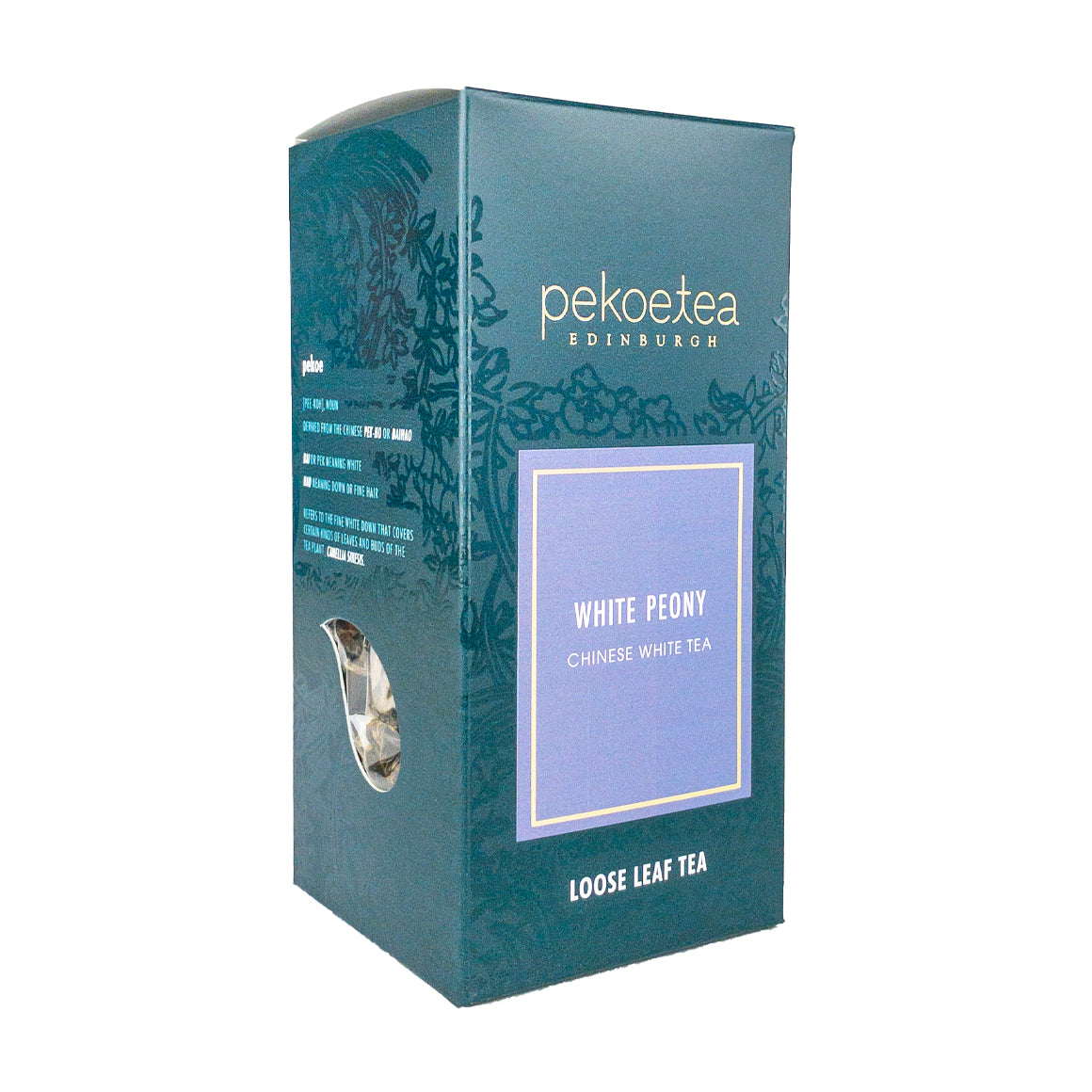 PekoeTea Edinburgh White Peony Bai Mu Dan Chinese White Tea Loose Leaf Box